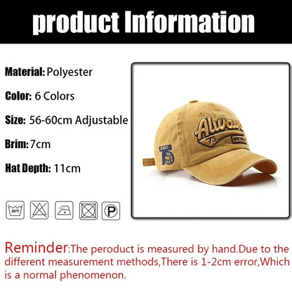 Fashion Outdoor Sports Cotton Baseball Cap For Women Men