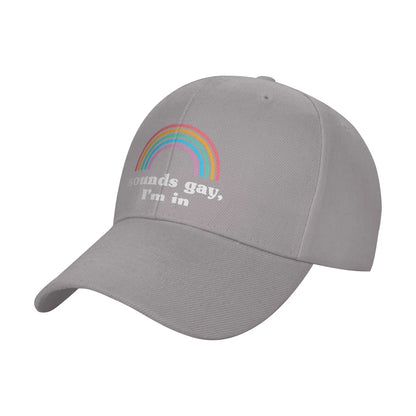 Fashion Sounds Gay I'm In LGBT Pride Rainbow Racerback Curved Brim Baseball Cap