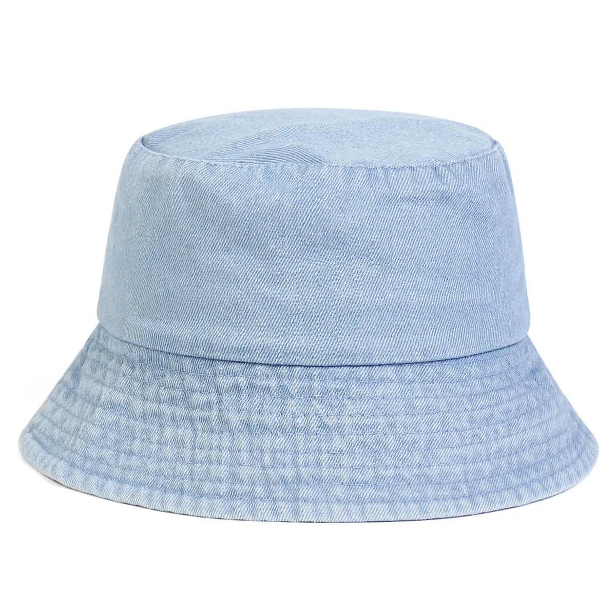 Unisex Light Board Solid Color Denim Bucket Hats Fishermen Caps
