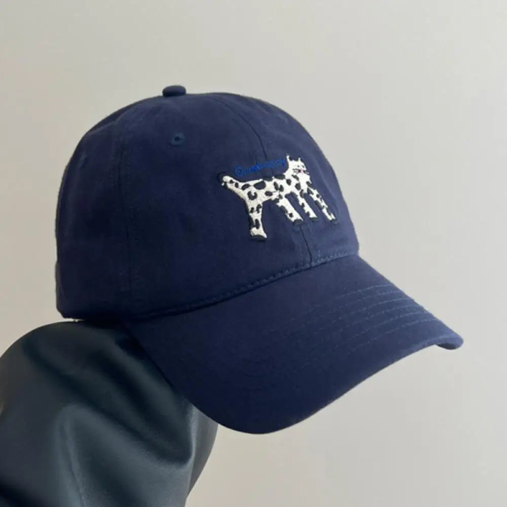Cat Embroidered Cotton Mesh Baseball Cap