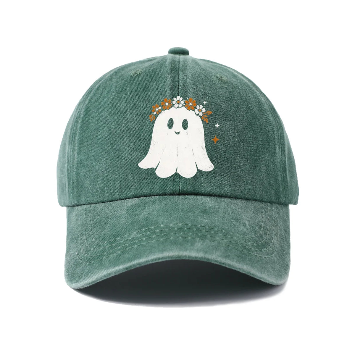Floral Crown Ghost Graphic Baseball Cap
