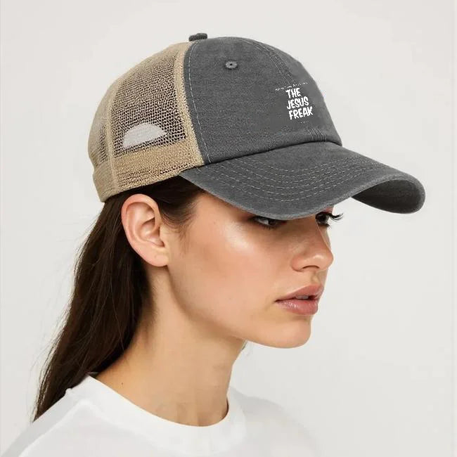 The Jesus Freak Printed Grid Baseball Hat Adjustable Men Women