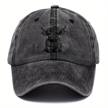 Pack Of Cartoon Calf Print Washed Vintage Soft Top Sunshade Baseball Caps
