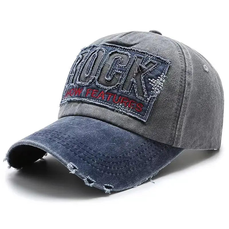 High Quality Letter ROCK Embroidery Cotton Baseball Cap