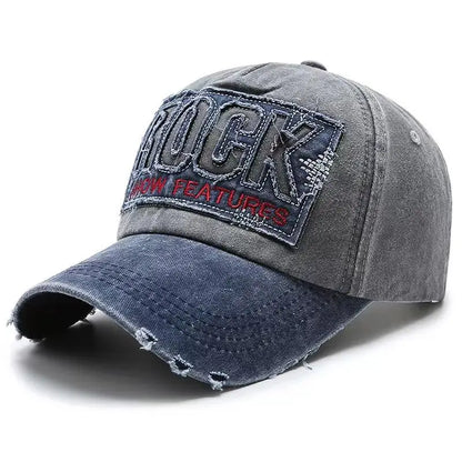 High Quality Letter ROCK Embroidery Cotton Baseball Cap