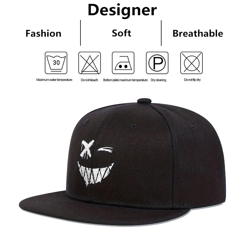 Children XX Smiling Face Embroidery Baseball Caps Hip-hop Hats Snapback Cap