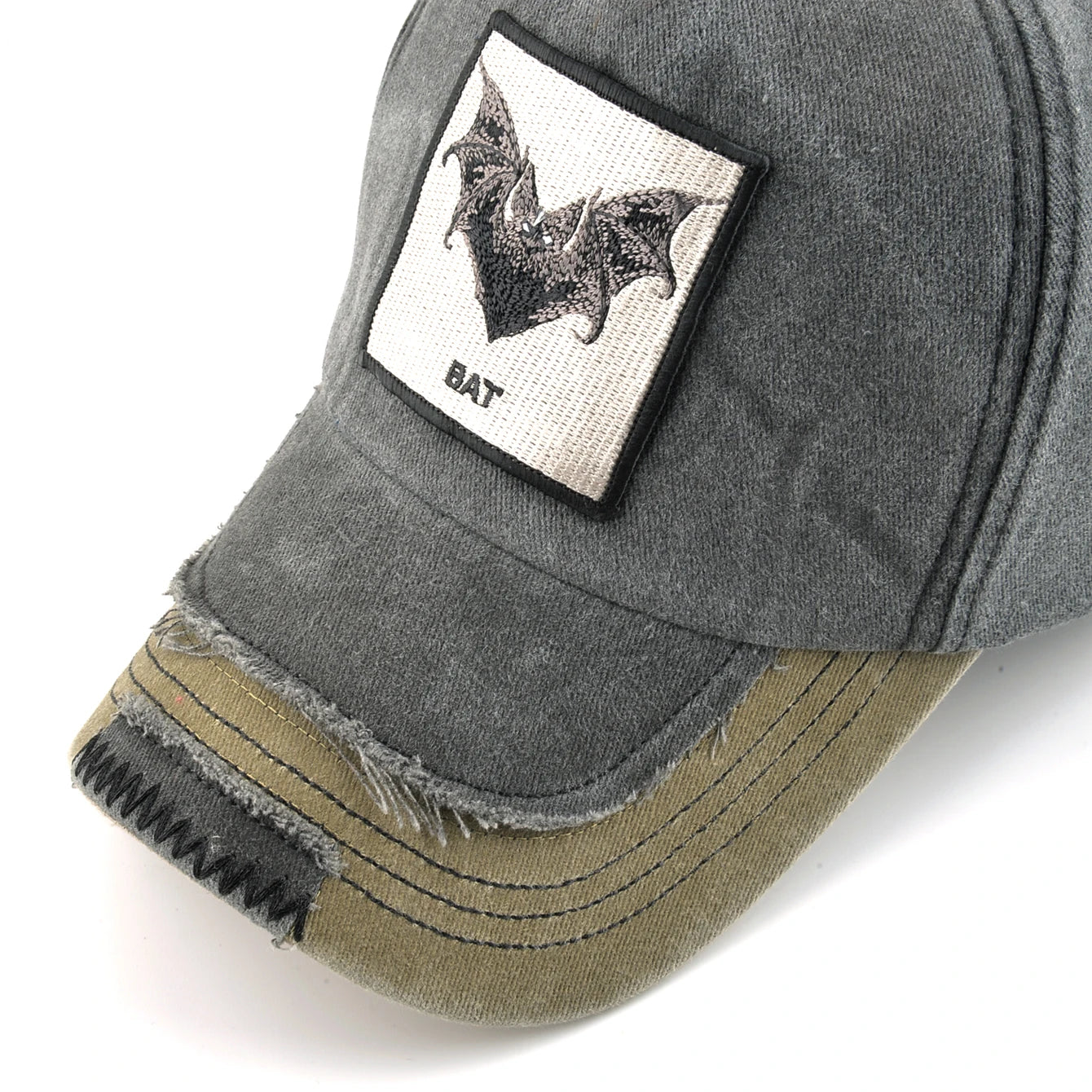 Vintage Denim Baseball Cap With Embroidery Bat Patch Men Dad Hats Women