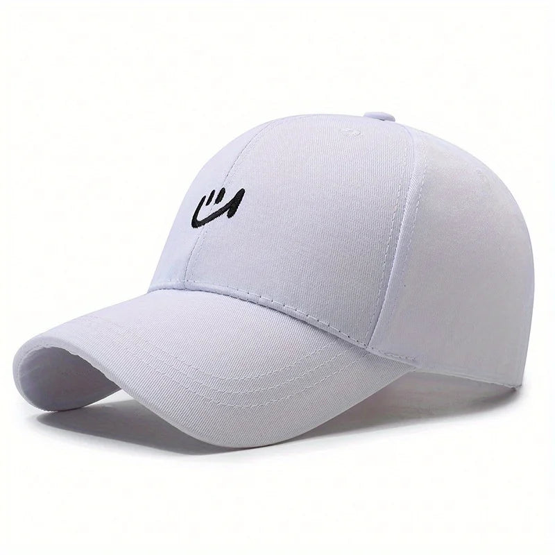 Embroidered Smiling Face Simple Style Outdoor Travel Sun Hat Baseball Hat For Men Women