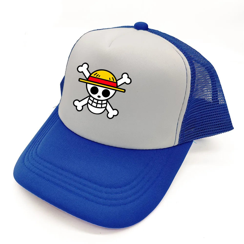 Monkey D Luffy Trucker Cap Men Anime One Piece Straw Hat Baseball Cap