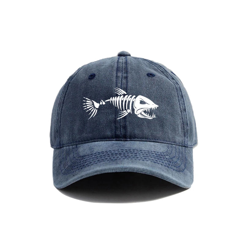 Fishbone Baseball Cap Fishing Skeleton Fish Bone