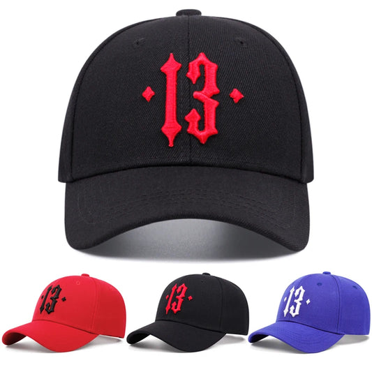 13 Number Embroidery Baseball Cap