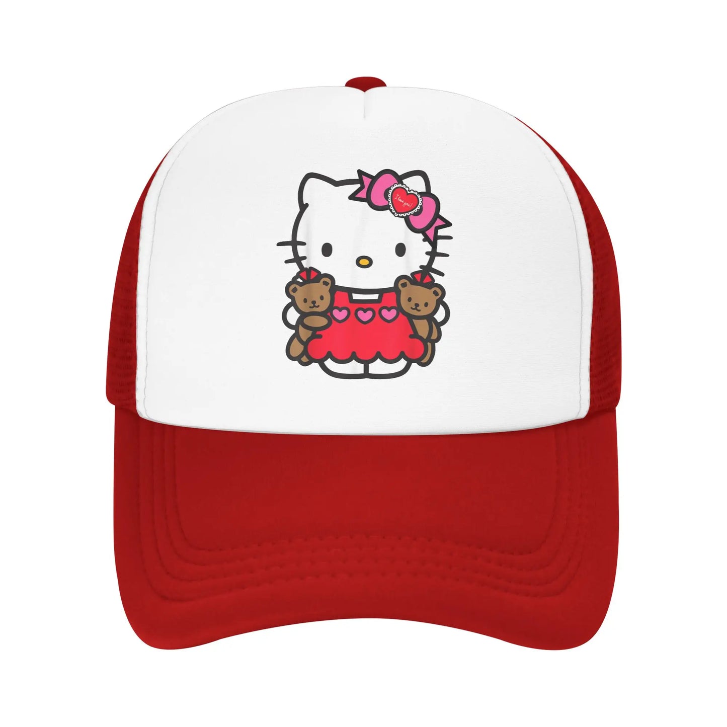 Unisex Hello Kitty Valentine Teddy Bear Baseball Caps