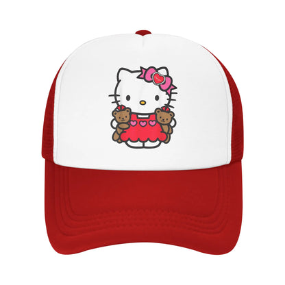 Unisex Hello Kitty Valentine Teddy Bear Baseball Caps