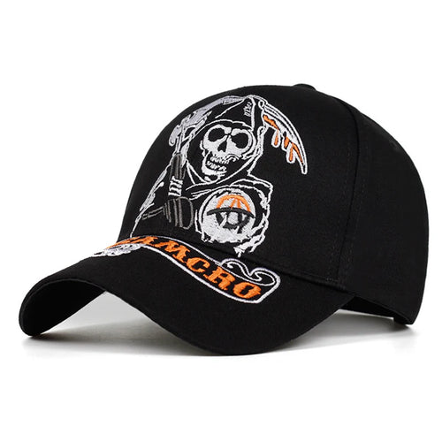 Fashion Unisex Baseball Caps SOA Sons Of Anarchy Skull Embroidery For Men Women