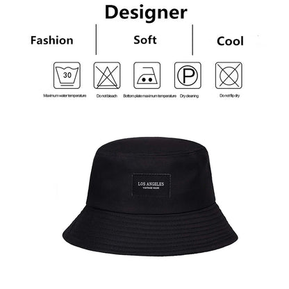 Unisex LOS ANGELES Letter Sticker Bucket Hats Fishermen Caps
