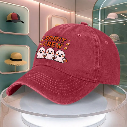 Halloween Ghost Pumpkin Print Baseball Cap