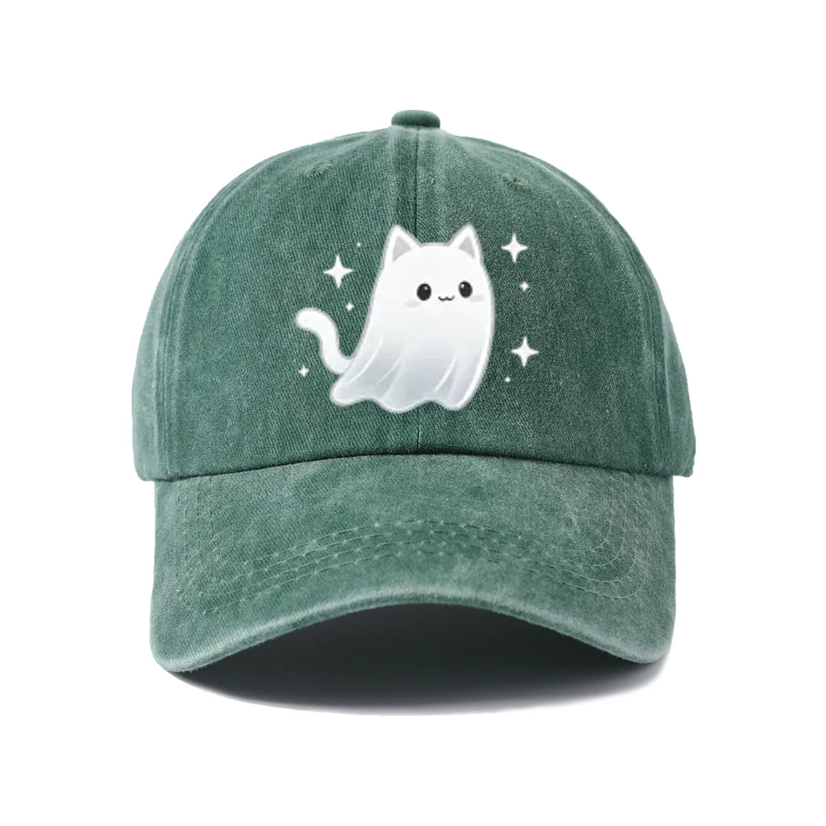 Cute Ghost Cat Graphic Baseball Cap