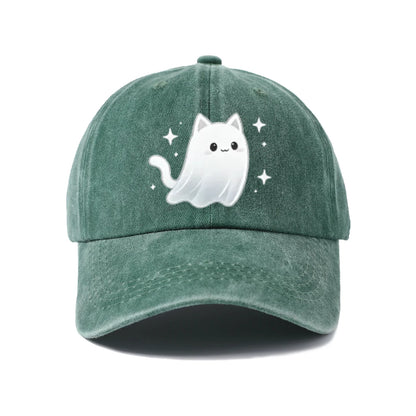 Cute Ghost Cat Graphic Baseball Cap