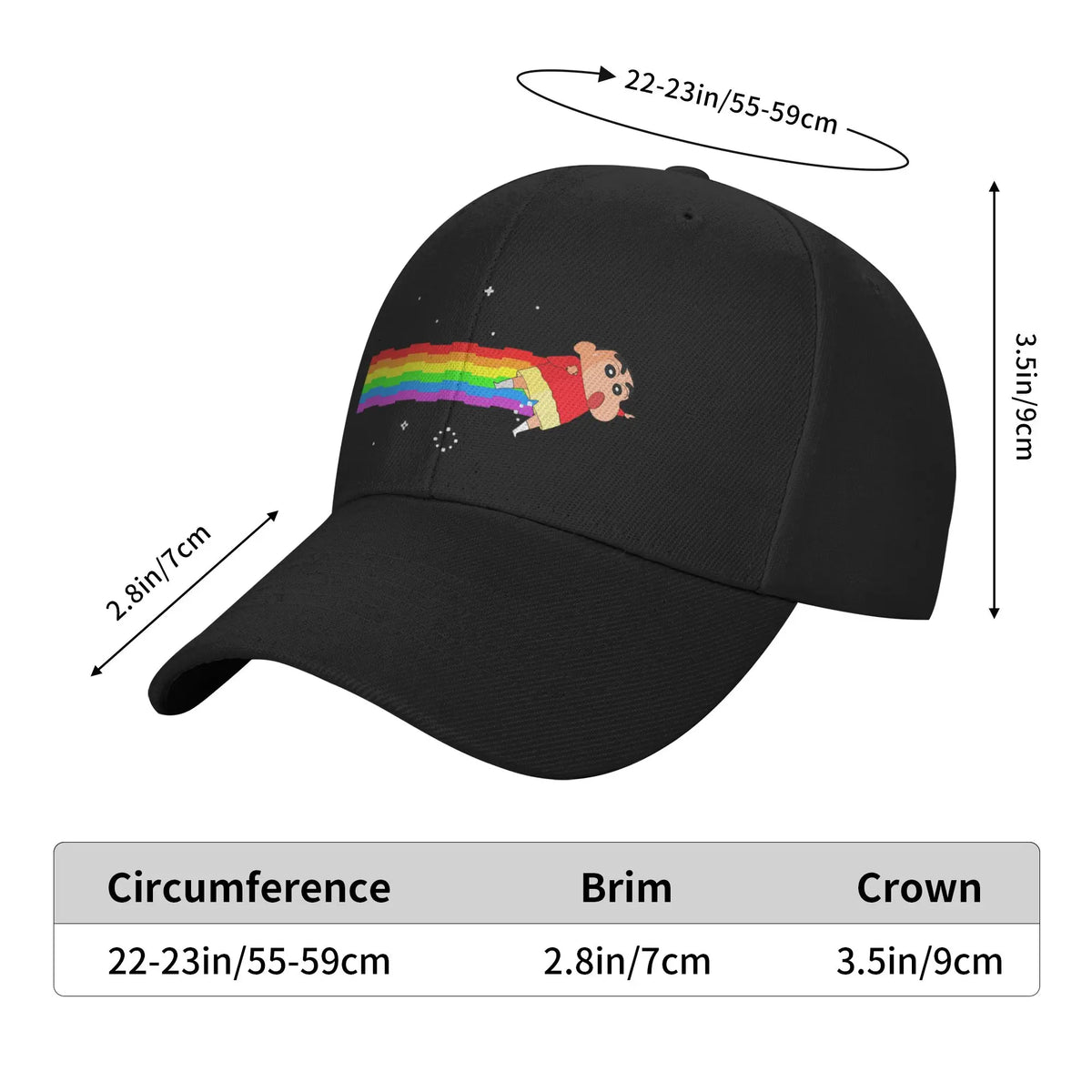 Crayon Shin-chan Nyan Cat Baseball Caps
