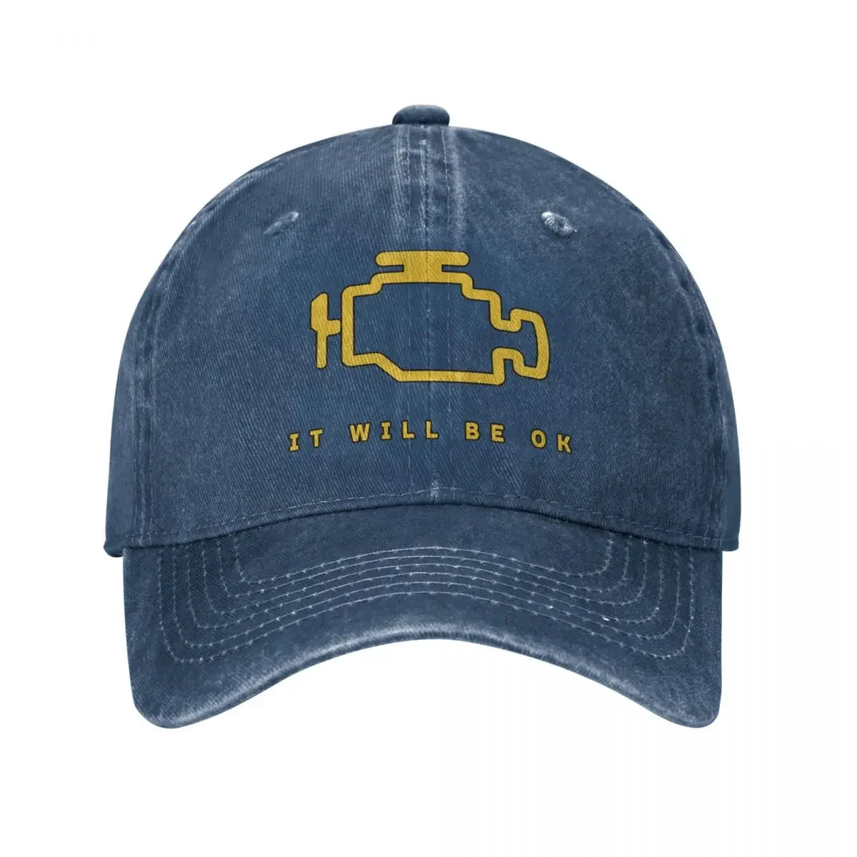 Fashion Water Washing Mechanic Auto Repair Check Engine Light Baseball Caps