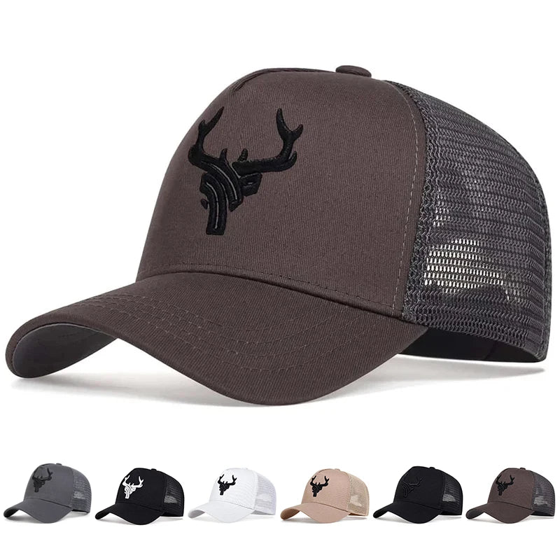 Unisex Animal Antlers Embroidery Baseball Net Caps Spring And Summer