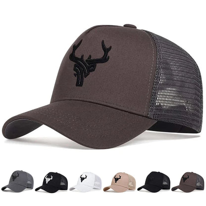 Unisex Animal Antlers Embroidery Baseball Net Caps Spring And Summer
