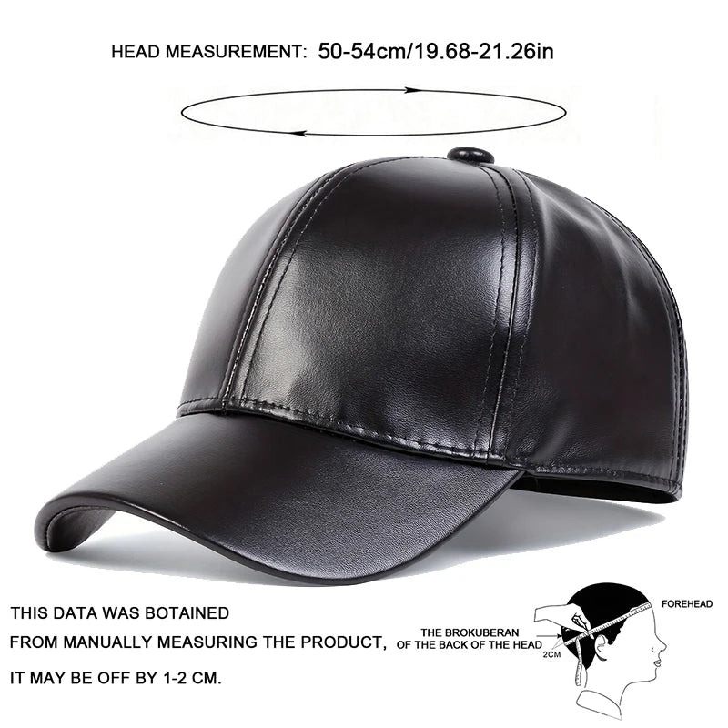 Children Pu Leather Solid Color Baseball Caps Spring Autumn