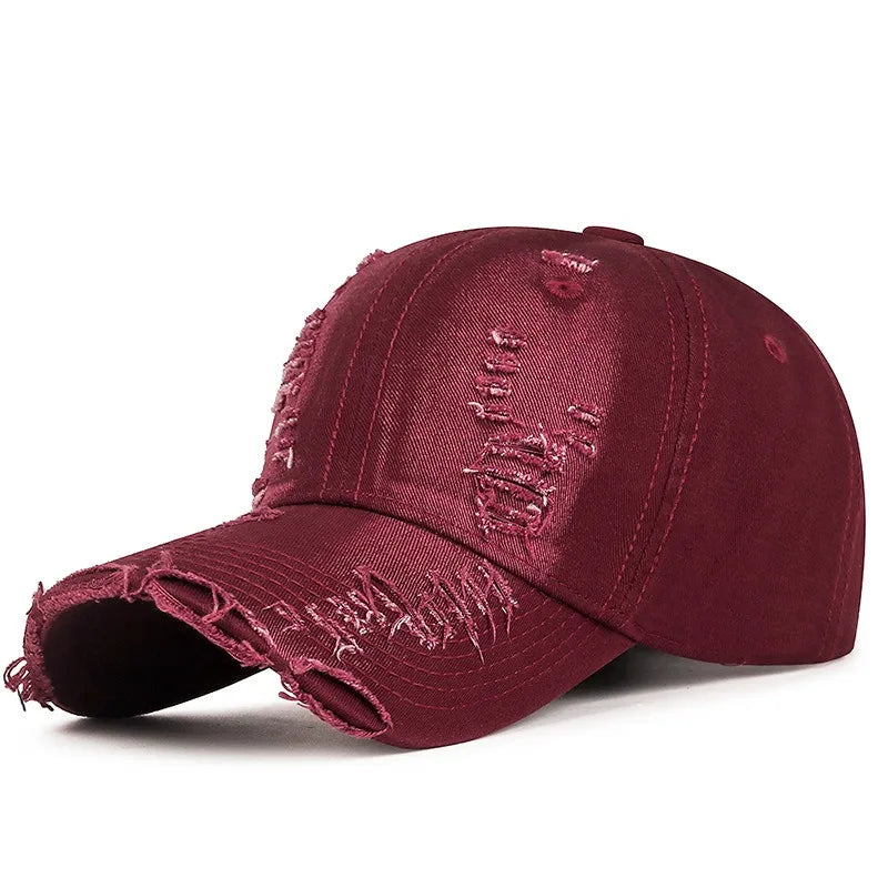 Cool Fashion Women Men Ripped Denim Cotton Baseball Cap Male Female Four Seasons