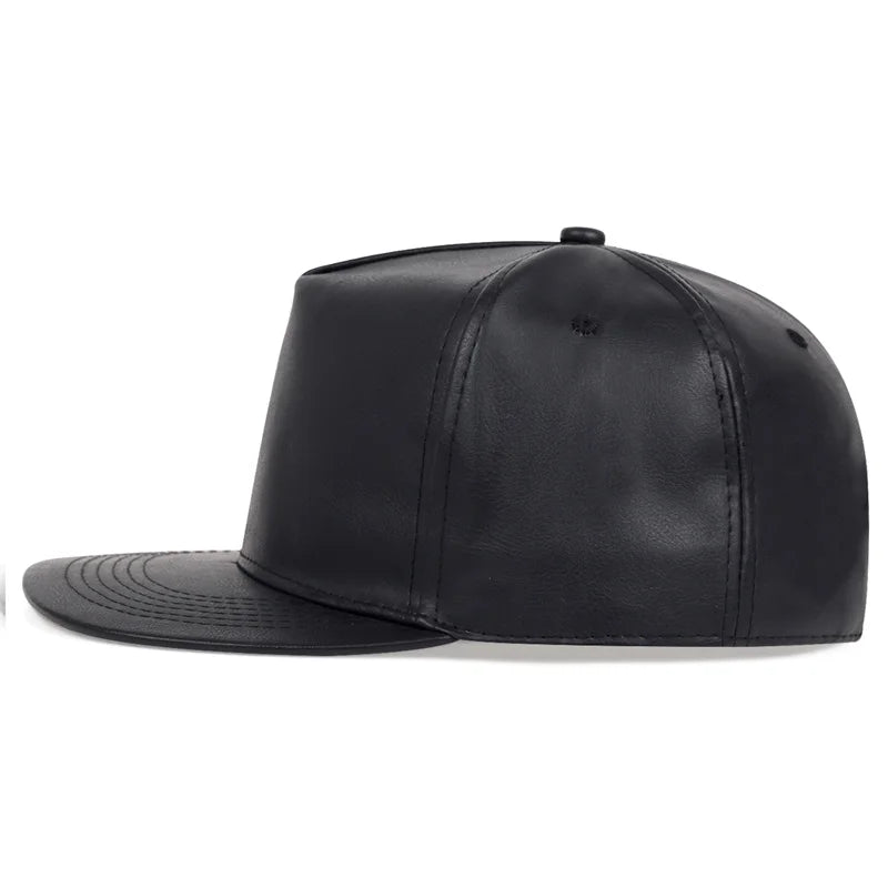 Solid Leather Snapback Hat Men Women Adjustable Baseball Cap Sport Hip Hop Golf Caps Male Female