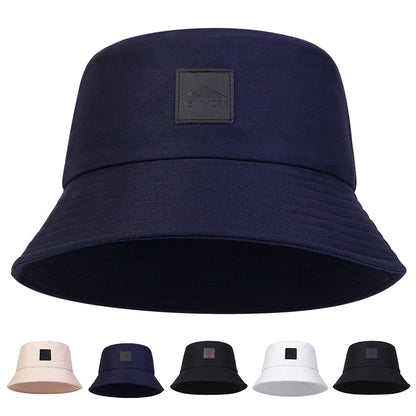 Unisex New York Leather Label Personality Bucket Hats Fishermen Cap