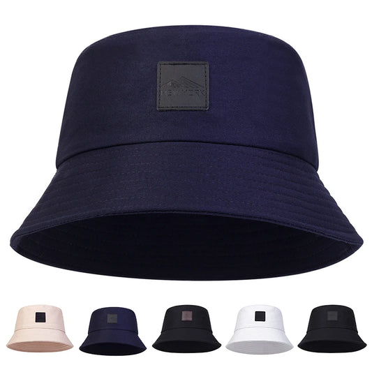 Unisex New York Leather Label Personality Bucket Hats Fishermen Cap