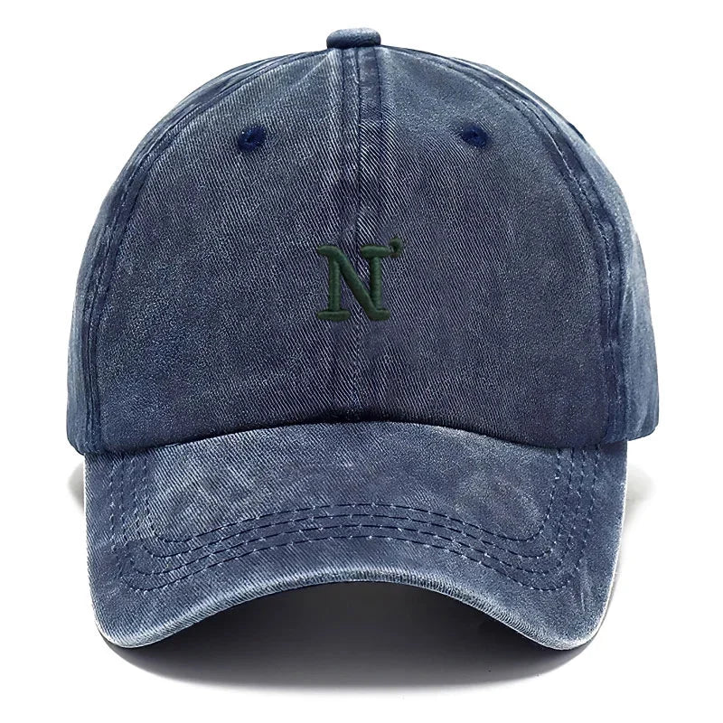 N Unisex Baseball Cap Distressed Fashion Dad Hat Casual Streetwear