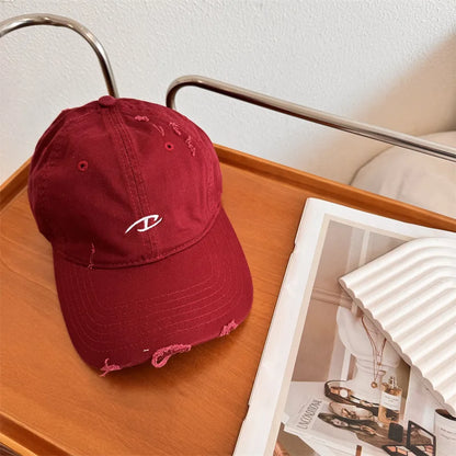 Cotton Baseball Cap For Men Casual Letter Embroidery Student