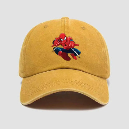 Marvel Summer Pure Cotton Vintage Children's Spider-Man Cartoon Embroidery Baseball Cap
