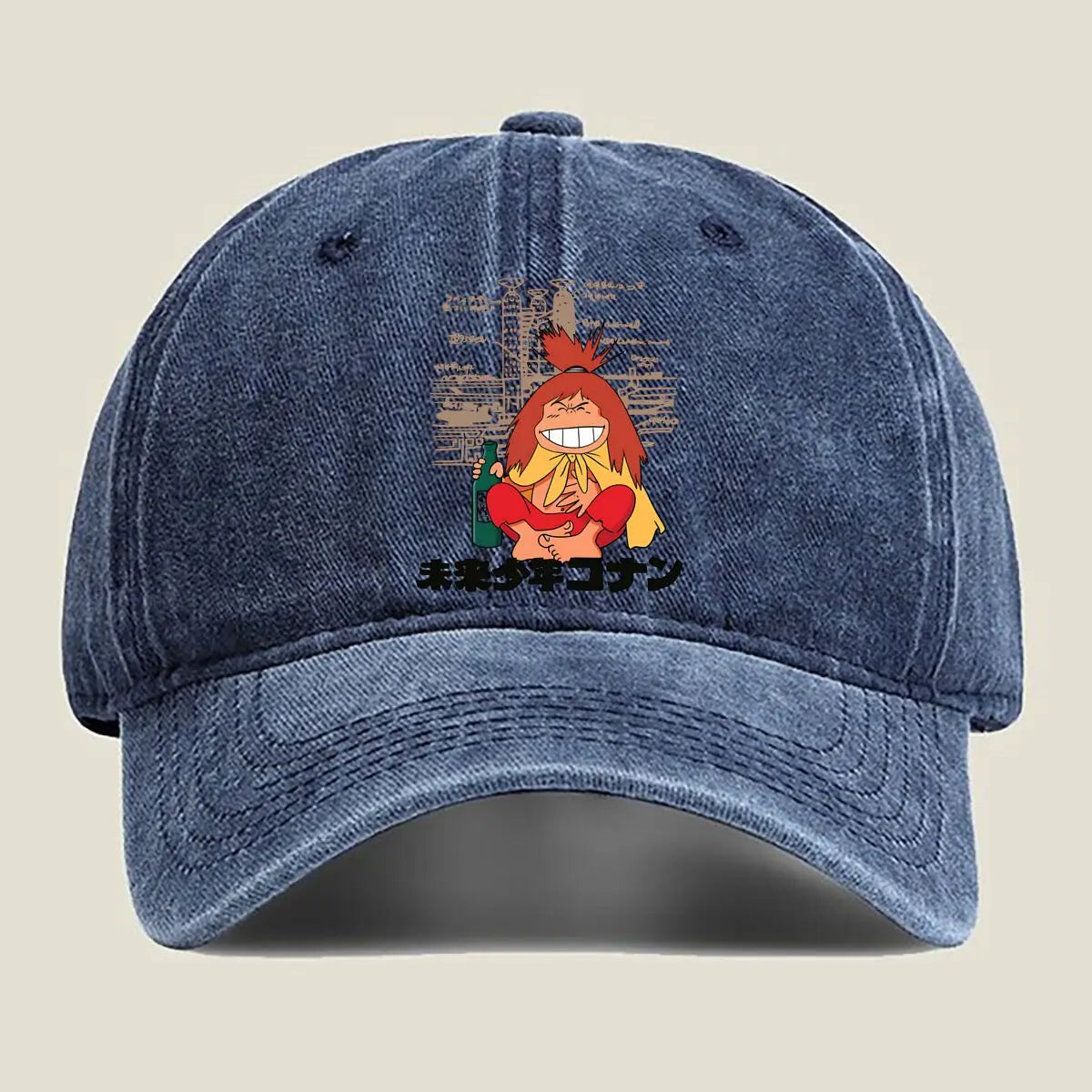 Future Boy Conan Anime - Inspired, 'Future Boy Conan' Manga Design Washed Baseball Cap