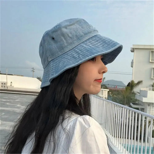 Unisex Cotton Bucket Hats Women Summer Sunscreen Panama Hat Men