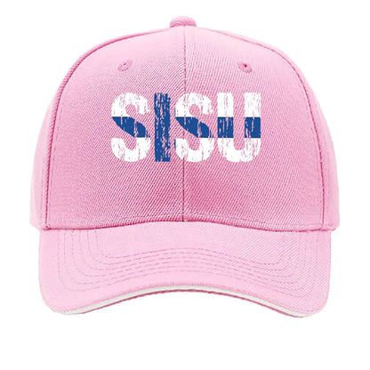 Sisu Finnish Word Resilience Text Art Print Sandwich Baseball Cap