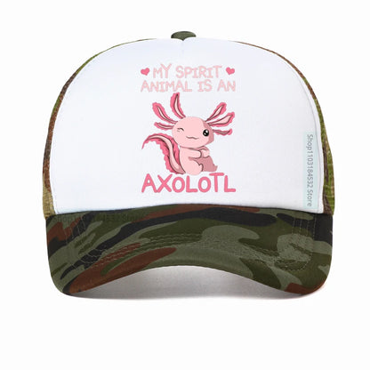 Korean My Spirit Animal Is An Axolotl Funny Baseball Cap