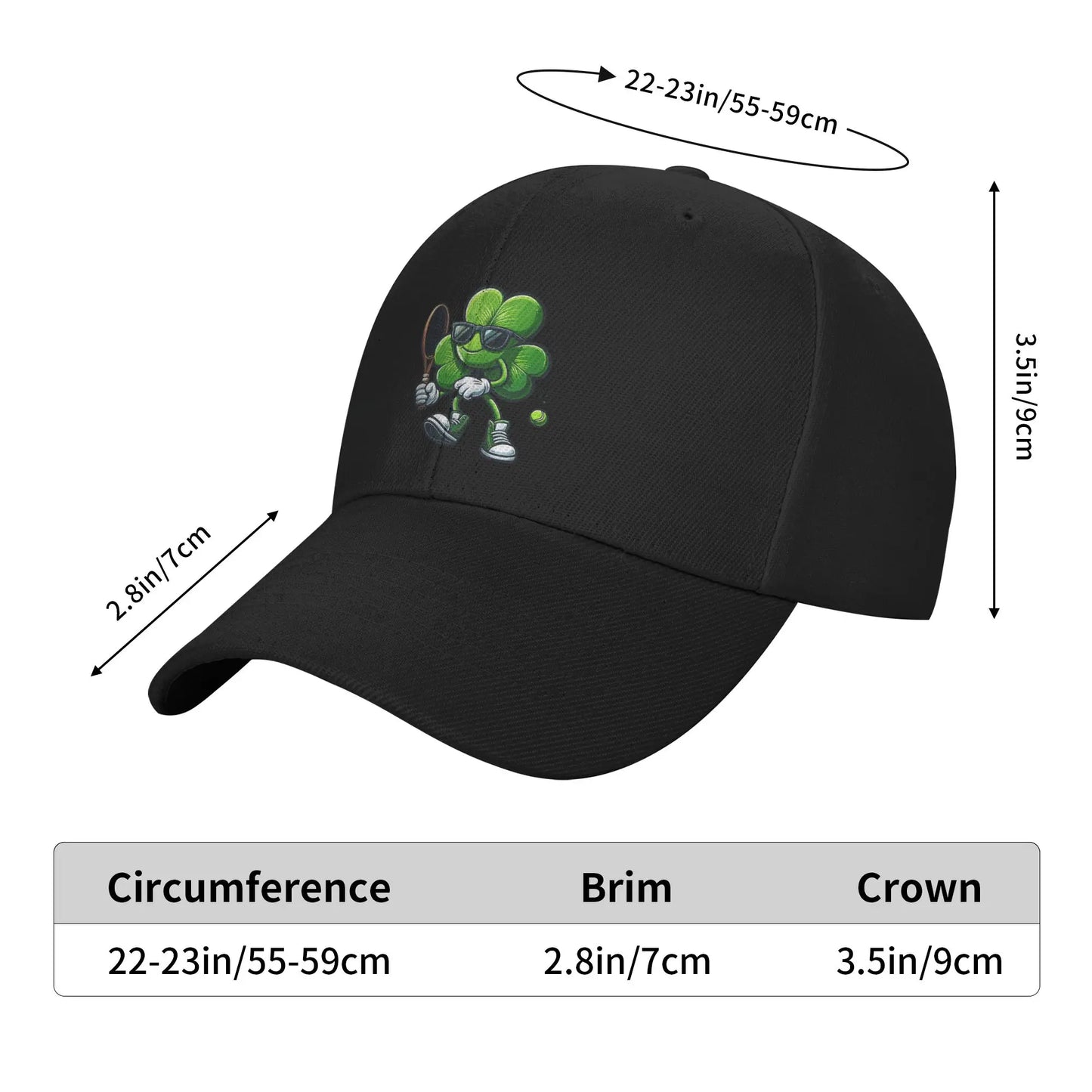 Tennis Player St Patricks Day Shamrock Clover Irish Prid Sun Baseball Cap