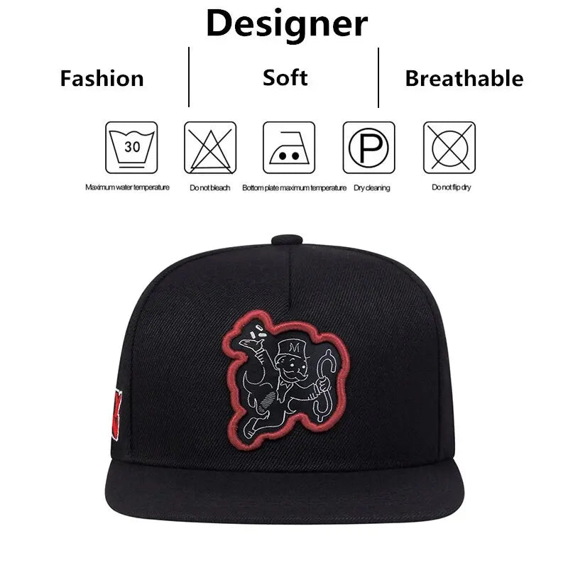 New Snapback Hip Hop Hats Fashion Characte Embroidered Baseball Cap Men Women