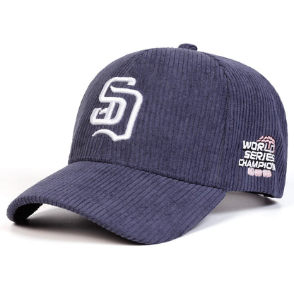 Unisex SD Letter Embroidery Corduroy Baseball Caps Spring And Autumn