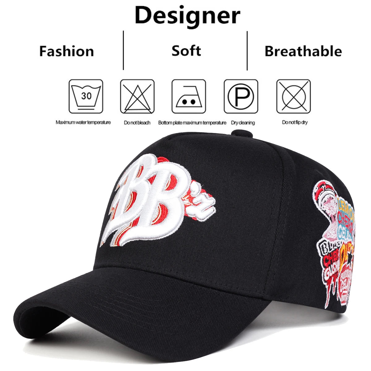 Unisex BB Letter Embroidery Baseball Caps