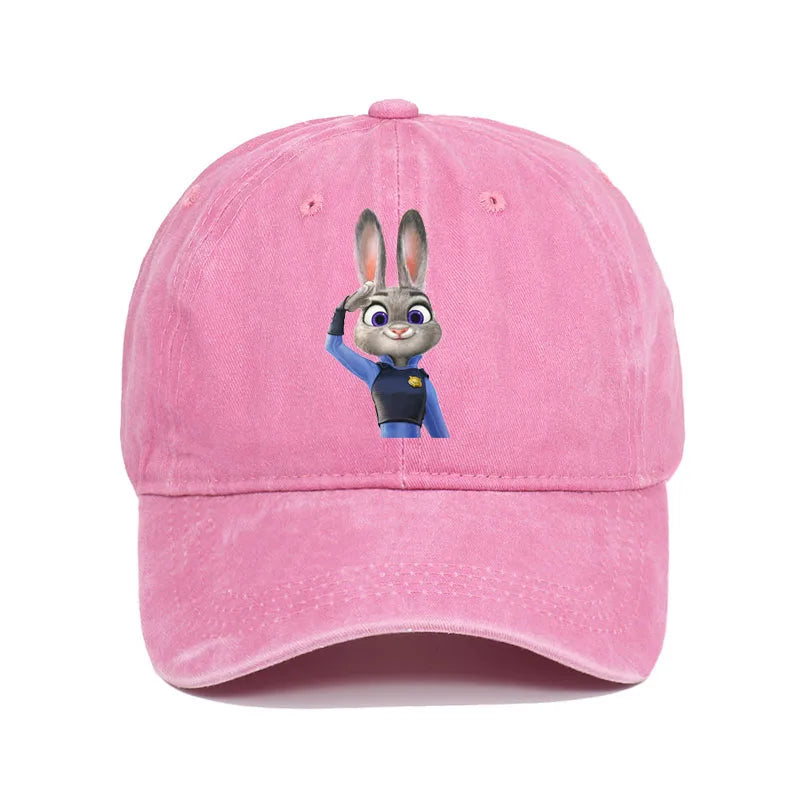 Disney Zootopia Cartoon Anime Retro Print Baseball Cap Judy Nick Sun Hat