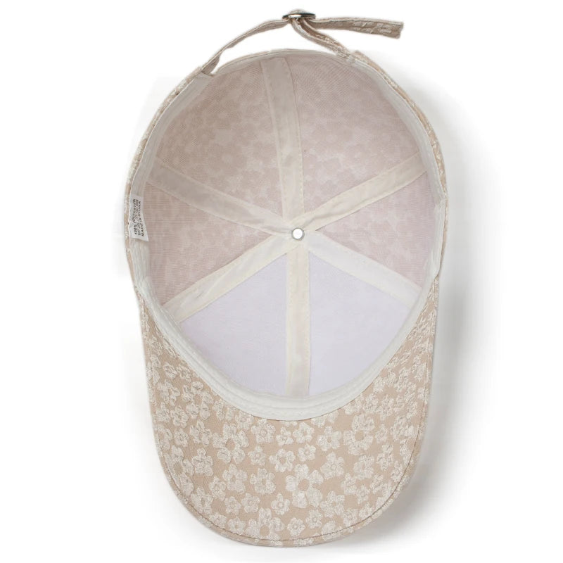 CNTANG Summer Women Rhinestone Baseball Cap Flower Embroidery Hats