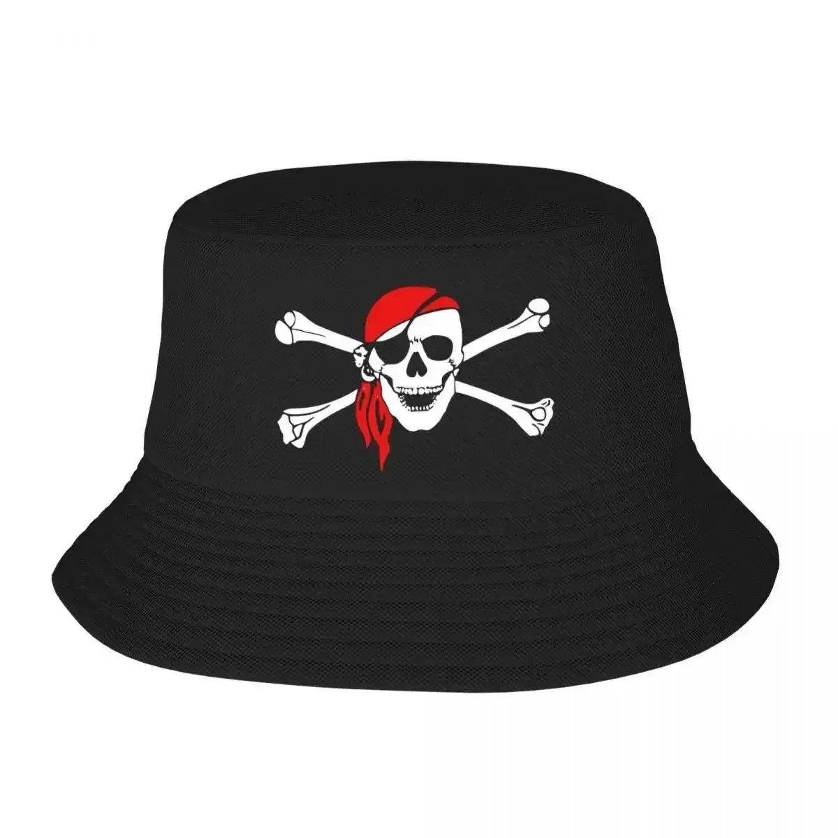 Custom Unisex Jolly Roger Skull Cross Bones Flag Bucket Hat