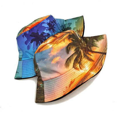Tropical Style Coconut Tree Island Print Fisherman Hat Bucket Hat