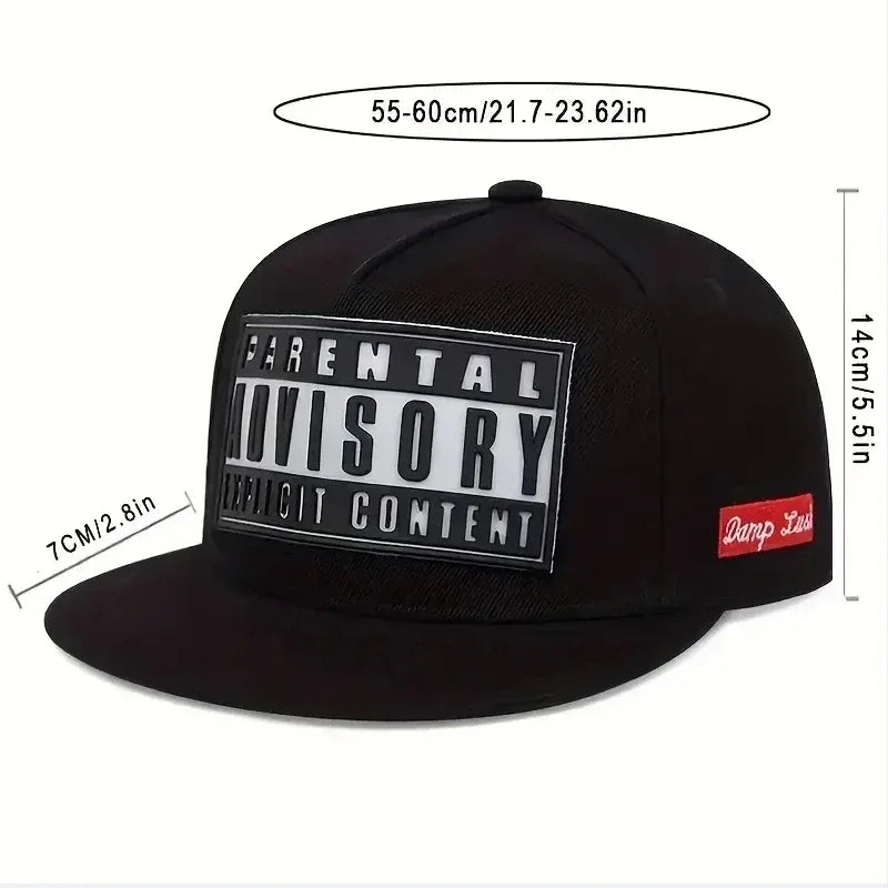 Flat Bill Visor Trendy Patch Snapback Hat Hip Hop Color Block For Women Men