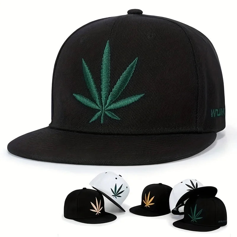 Spring Summer Maple Leaf Embroidery Baseball Cap Fashion Snapback Cap