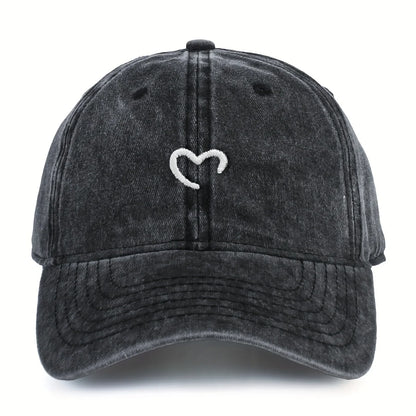 Women's Heart-Shaped Embroidered Baseball Cap