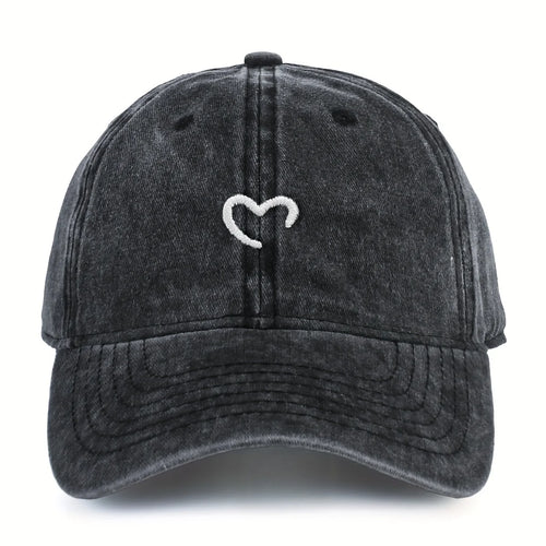 Women's Heart-Shaped Embroidered Baseball Cap